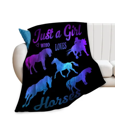 Galaxy Horses Blanket for Horse-Loving Girls