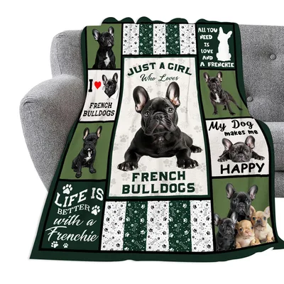 Frenchie Lover Blanket: A Patchwork of French Bulldog Pride