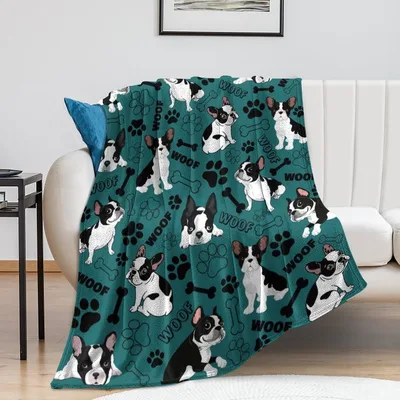 Boston Terriers and Paw Blanket for Dog Lovers