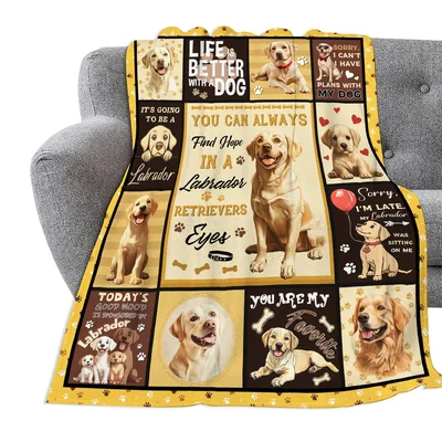 Lab Dog Lover Blanket: Labs Everywhere on One Cozy Throw