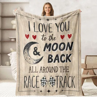 Racing Lover Blanket: Love You to the Moon and Back