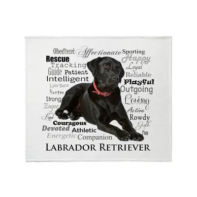 Labrador Retriever Blanket: A Word Cloud of Lab Traits