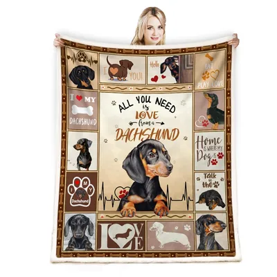 All You Need Is Love Blanket: Dachshund Design