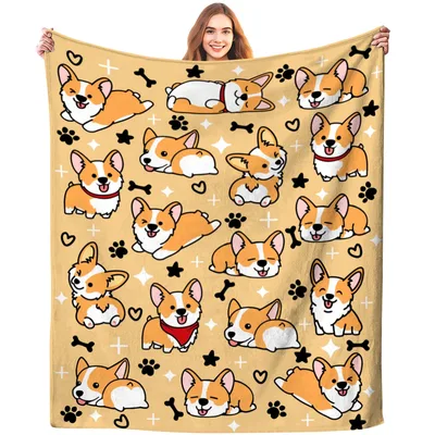 Cute Corgi Blanket for Dog Lovers and Corgi Fans