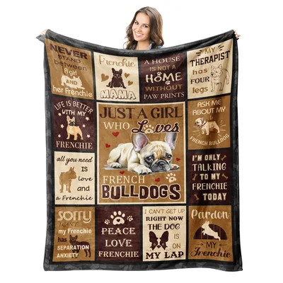 French Bulldog Lover Blanket: Just a Girl Who Loves Frenchie Buddies