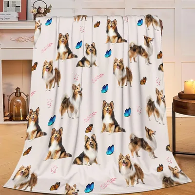 Sheltie Dog Blanket: Sheepdog Pattern Throw for Dog Lovers