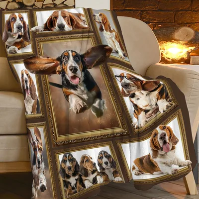 Basset Hound Gift Blanket: Floppy Ears in Motion