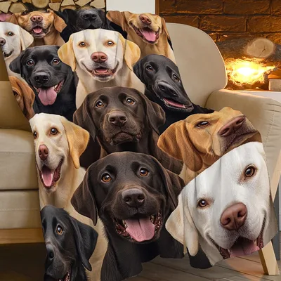 Lab Lover Blanket: Eleven Labradors Crowded Together in Soft Fleece
