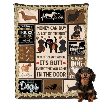Wiener Dog Mom Blanket for Dachshund Lovers