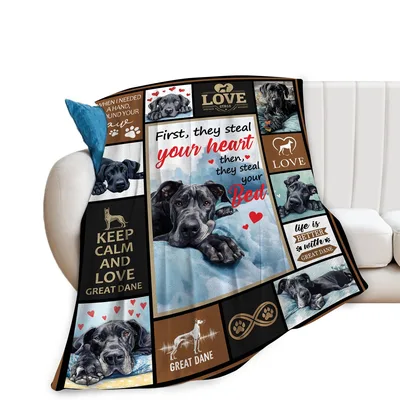 Great Dane Dog Mom Blanket: Soft Gift for Dog Lovers