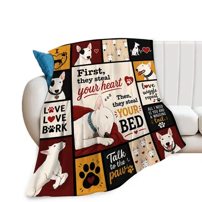 Bull Terrier Dog Mom Blanket for Your Bully Bestie