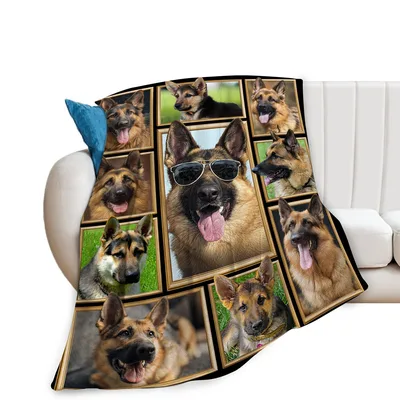 German Shepherd Dog Lover Blanket: A Photo Collage for Your Pup Fans