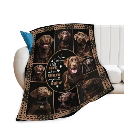 Lab Dog Mom Blanket: Chocolate Labs in a Heartfelt Collage