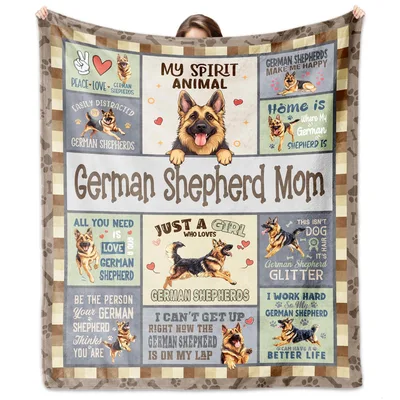 Peace Love German Shepherds Blanket for Dog Moms
