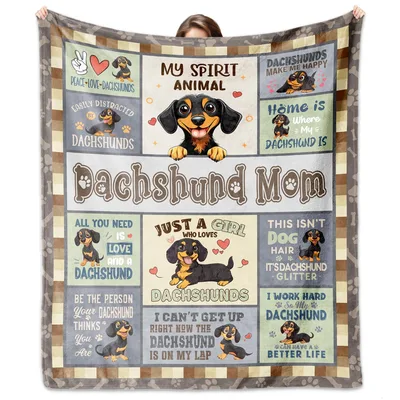 Peace Love Dachshunds Dachshunds Blanket for Dog Moms