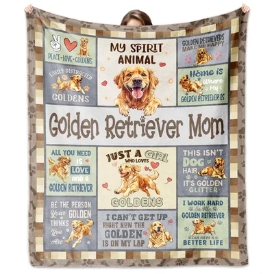 Peace Love Goldens Blanket for Golden Retriever Moms