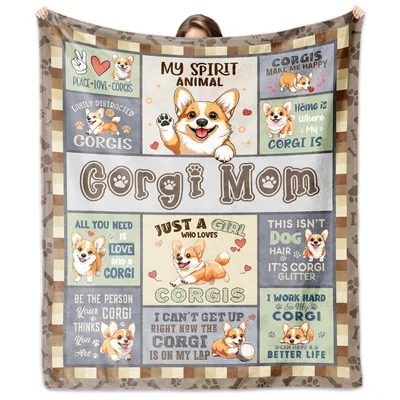 Peace Love Corgis Corgis Blanket for Corgi Moms