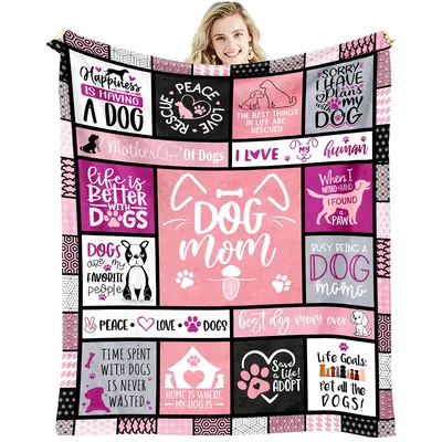 Dog Mom Collage Blanket Celebrating Canine Love with Sassy Phrases