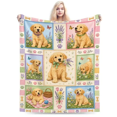 Golden Retriever Puppy Blanket for Dog Lovers and Their Homes