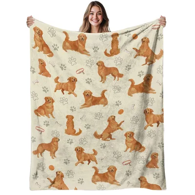 Golden Retriever Pattern Blanket for Dog Lovers
