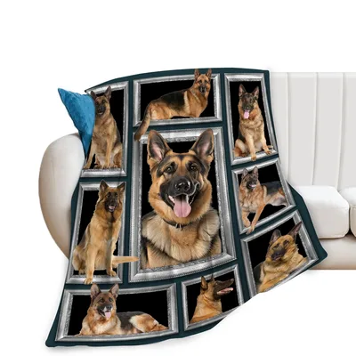 German Shepherd Photo Frames Blanket for Dog Lovers