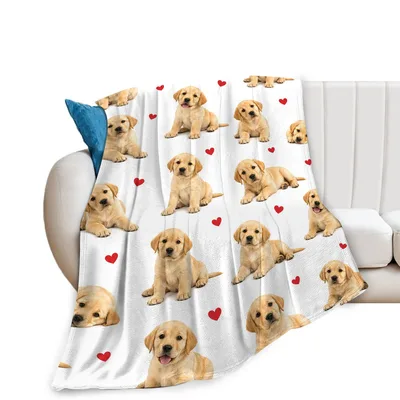 Yellow Lab Puppies Blanket: Adorable Golden Retriever Design