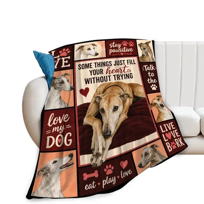 Greyhound Dog Lover Blanket for Hound Fans
