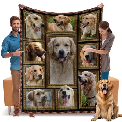 Golden Retriever Gallery Blanket for Dog Lovers