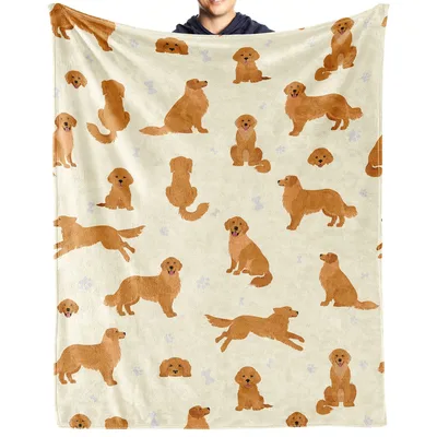 Golden Retriever Dog Pattern Blanket for Lovers of the Breed
