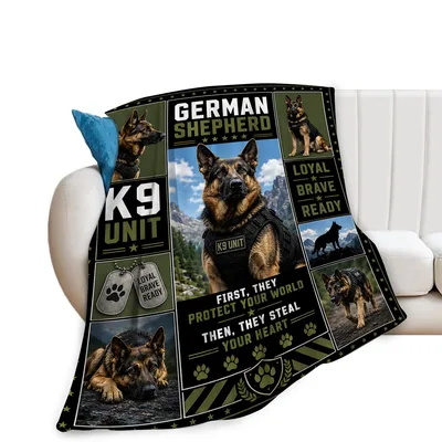 K9 Unit Dog Blanket: German Shepherd Throw for Dog Lovers