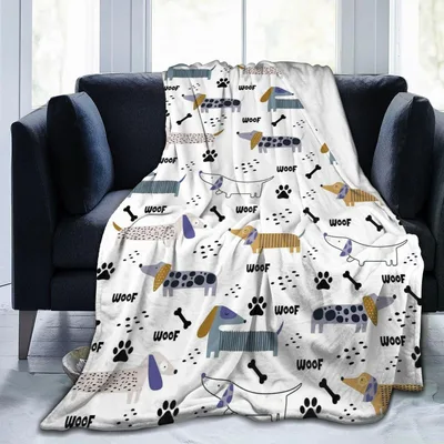 Cute Dachshund Pattern Blanket for Dog Lovers