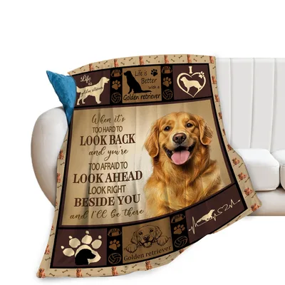 Golden Retriever Look Right Blanket for Dog Lovers