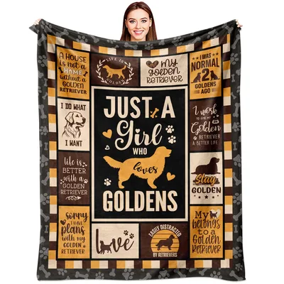 Golden Patchwork Love Blanket: Just a Girl Who Loves Goldens Design