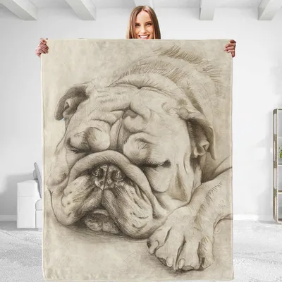Sleeping Bulldog Blanket for Dog Lovers