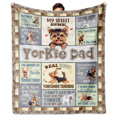 Yorkshire Terrier Dog Lover Blanket featuring Yorkie Pad quote