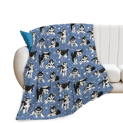 Husky Puppy Blanket for Dog Lovers and Winter Fans