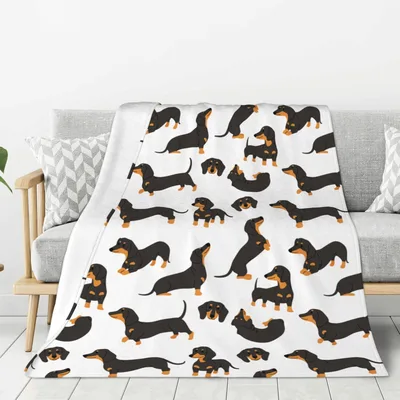 Black and Tan Dog Blanket: Dachshunds Everywhere