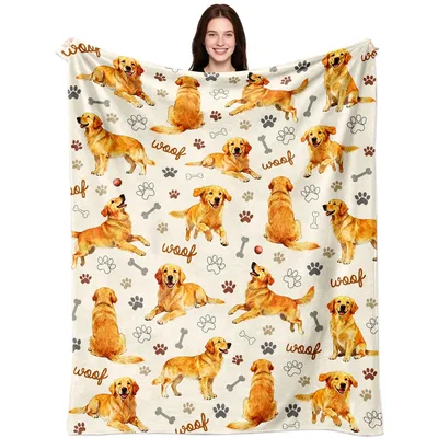 Golden Retrievers and Paw Blanket for Dog Lovers