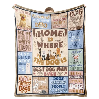 Home Blanket: Dog Mom Collage Throw for Dog Lovers