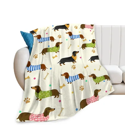 Dachshund Dog Pattern Blanket for Dachshund Lovers