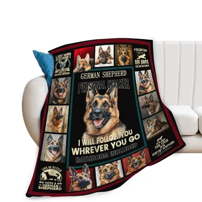 German Shepherd Dog Mom Blanket: Funny Stalker Throw