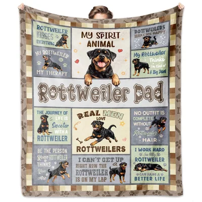 Rottweiler Dad Blanket for the Dog-Loving Dad in Your Life