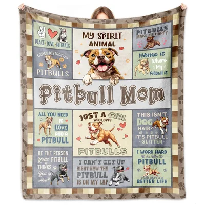Pitbull Mom Dog Lover Blanket Celebrating Your Canine Best Friend