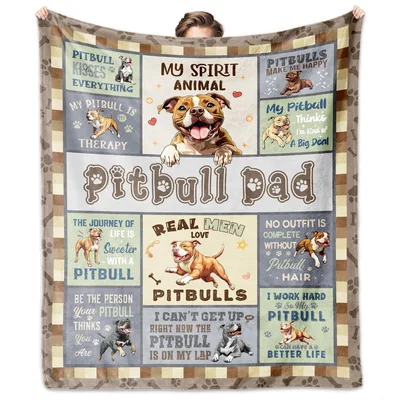 Pitbull Kisses Everything Blanket for Pitbull Dads
