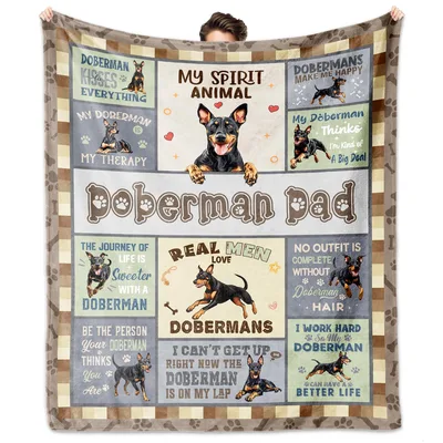 Doberman Dad Blanket for the Dog-Loving Dad in Your Life