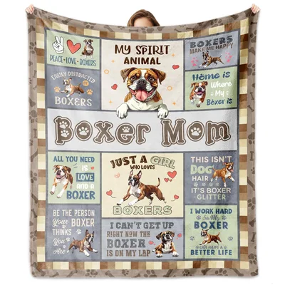 Boxer Dog Blanket for the Boxer Mom in Your Life