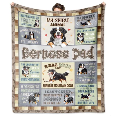 Bernese Mountain Dog Blanket for the Dog Dad in Your Life