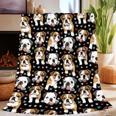 English Bulldog Blanket for Dog Lovers Who Adore Their Pups
