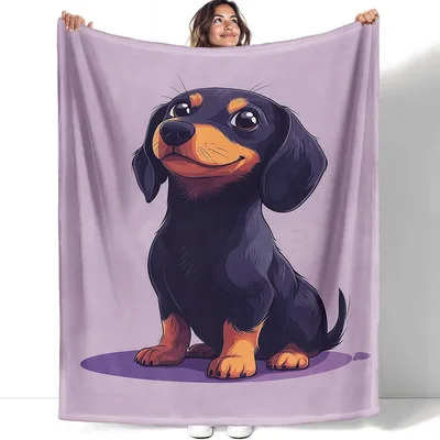 Dachshund Dog Cartoon Blanket for Dog Lovers