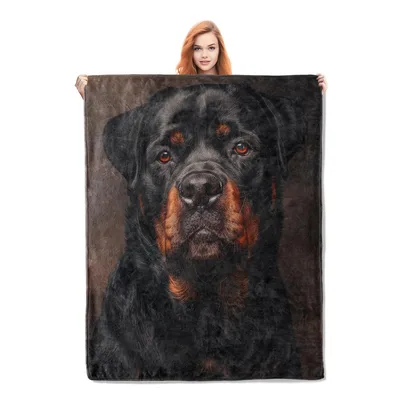Rottweiler Lover Blanket: A Dark Portrait Throw